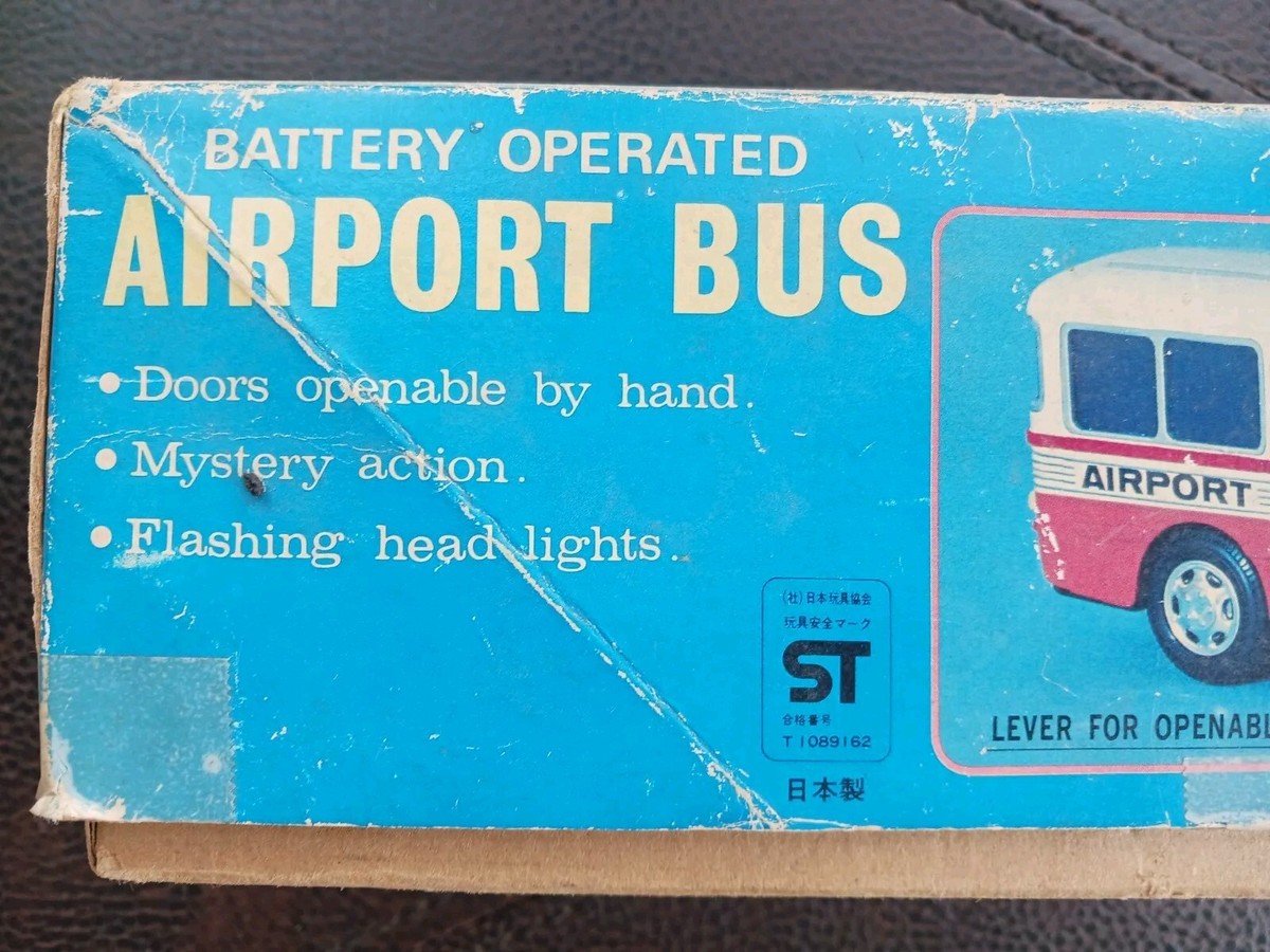 Alps Airport Toy Bus D Battery Operated Made In Japan Original Box
