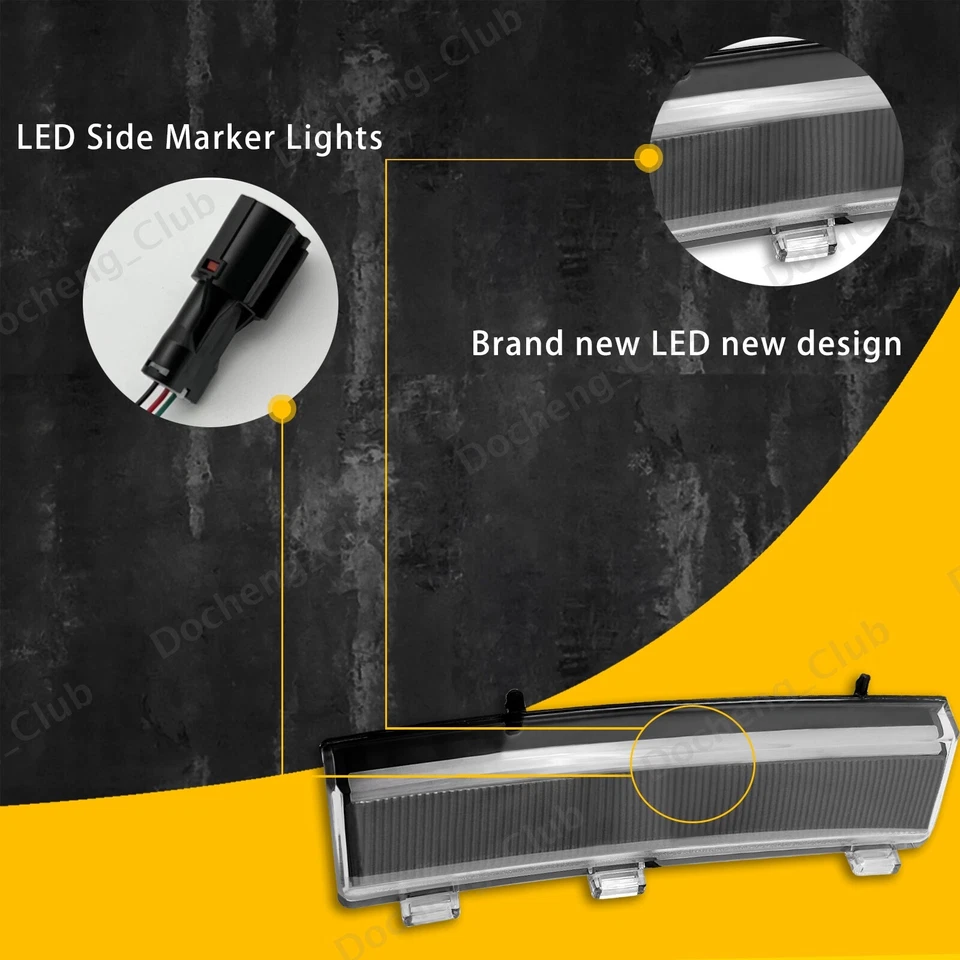 LED Turn Signal Lights Side Marker Lamps with DRL For 2006-2009 Nissan 350z LCI - Imagem 3 de 4