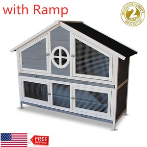 Details About 51 2 Floor Chicken Waterproof Rabbit Hutch Wood Pet House Animal Cage Wramp Us