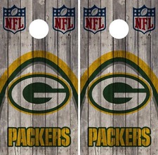 Green Bay Packers Cornhole Wrap NFL Wood Game Skin Board Set Vinyl Decal CO72