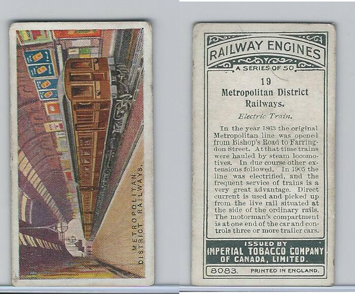 C30 Imperial Tobacco, Railway Engines, 1923, #19 Metropolitan District
