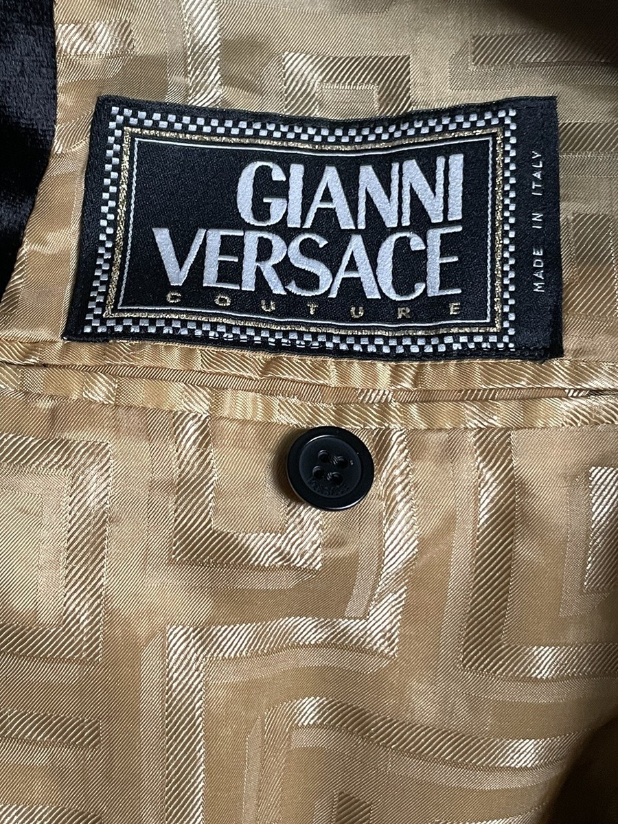 Vintage 90s 1990s GIANNI VERSACE Black Velvet Full Length Coat