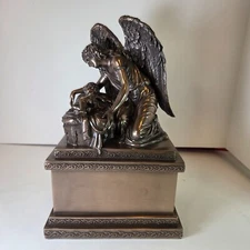 Angel and Baby Cold Cast Resin Urn for Human Ashes 6"x4 3/4"x9"