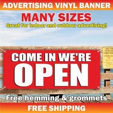 COME IN WE'RE OPEN Advertising Banner Vinyl Mesh Sign welcome shop store sale
