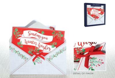 5 Stück handgefertigte Weihnachtsbotschaft Design Grußkarten