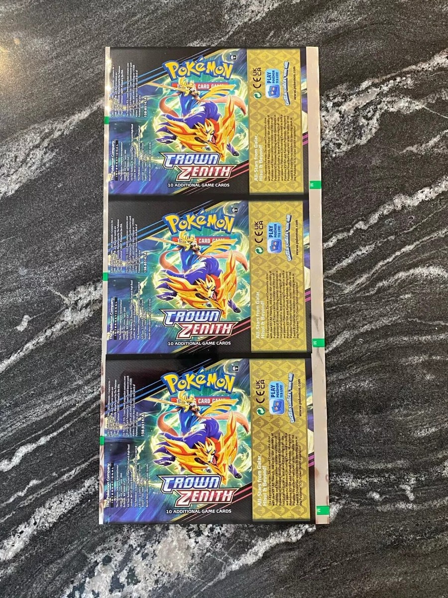UNCUT Crown Zenith Booster Pack Wrapper Foil Sheet Pokemon TCG