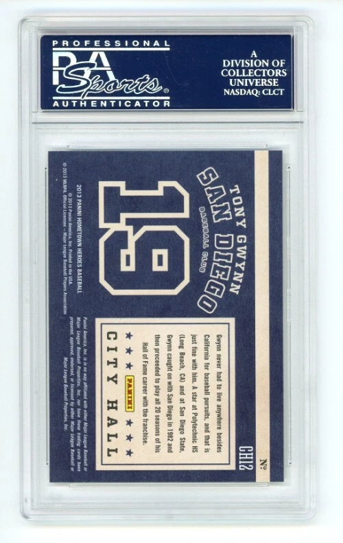 2013 Panini Hometown Heroes City Hall #CH12 Tony Gwynn PSA 9 Mint - Image 2 of 2