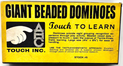 Giant Dominoes Touch to Learn Stock #5 Tactile Kinesthetic Learning Aid ABC 1967