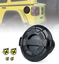 Black Aluminum Fuel Filler Door Gas Cap Cover For 2018-2026 Jeep Wrangler JL JLU