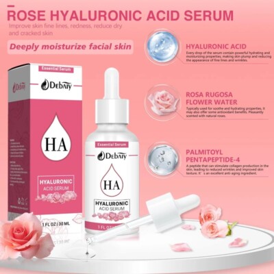DEBAIYIYA DEBAIY Rose Hyaluronic Acid Serum for Face Moisturizing Anti-Aging.1oz