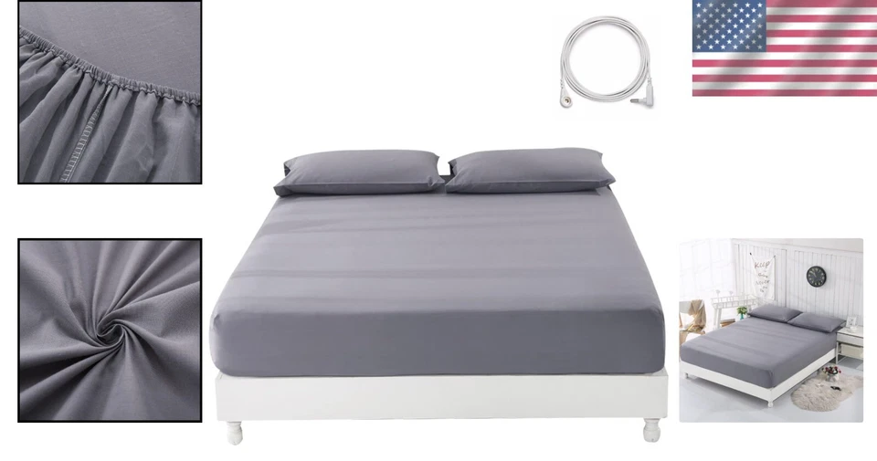 Soft Plaid Queen Grounding Sheet + 15 ft Cord - Elevate Your Sleep Quality - Image 2 of 4