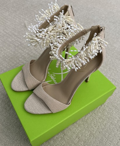 NWB Sam Edelman Gillie, Sand Linen ankle strap sandals size 8.5 - Bild 2 von 9