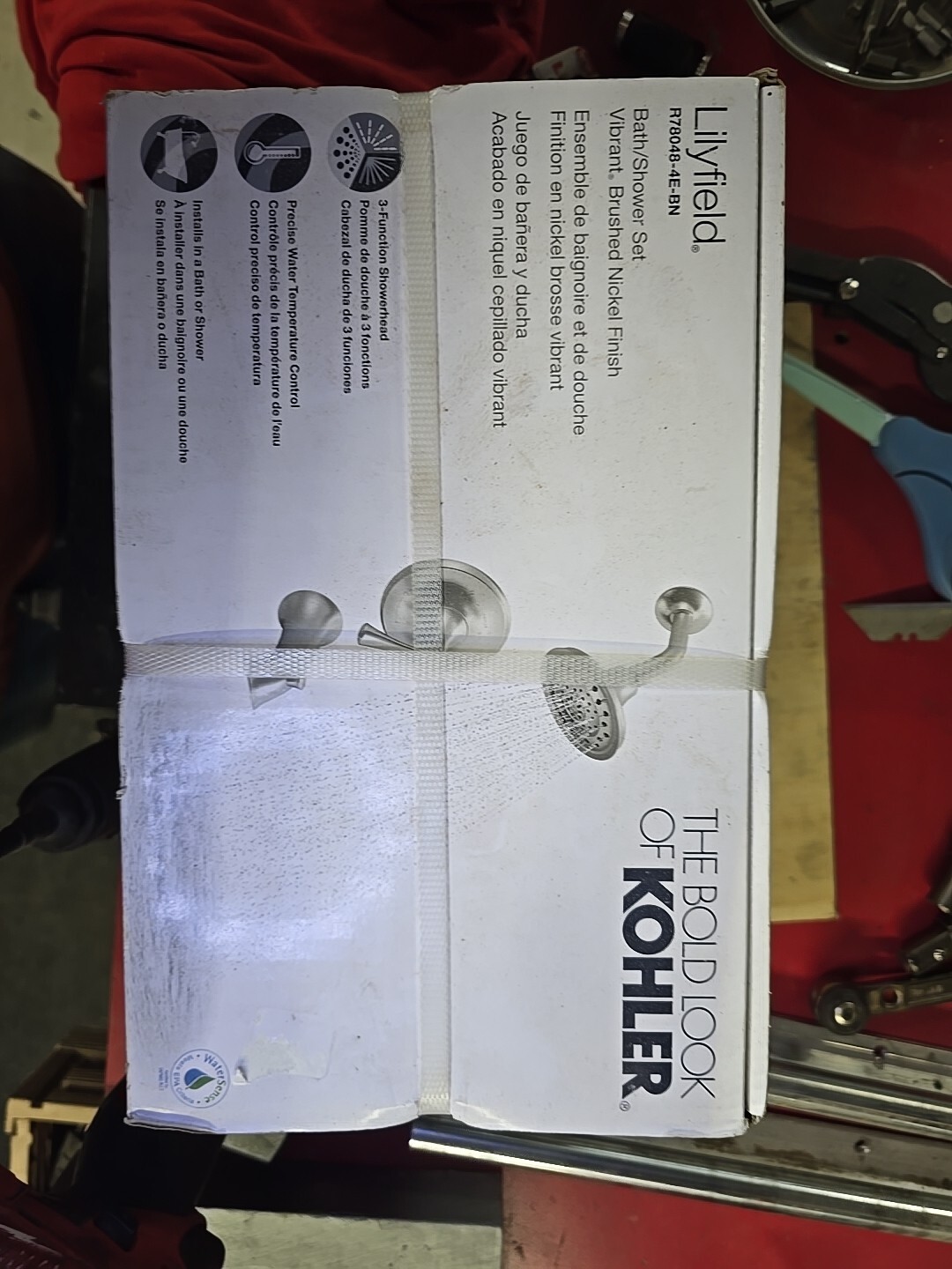 NEW In Box KOHLER Lilyfield R78048-4E-BN Bath Shower Faucet Set Brushed Nickel