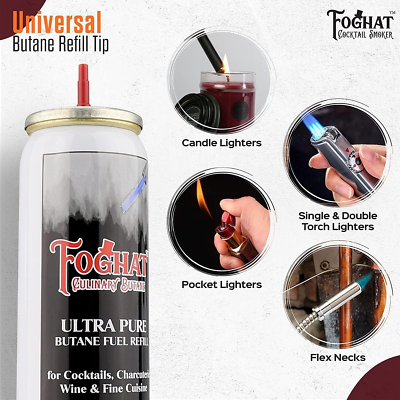 Foghat Culinary Butane Fuel Refill (60Ml) Torch Lighter Butane Refill  Canister