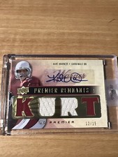 2008 Upper Deck UD Premier Game-Used Jersey Auto Kurt Warner /15 Rams Cardinals