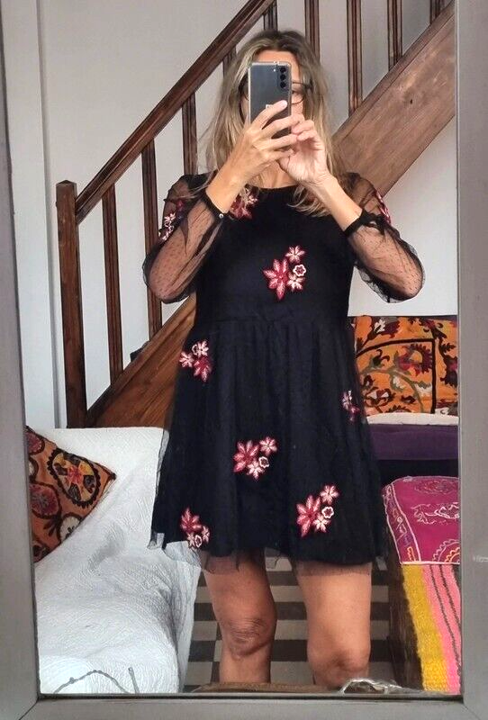 Robe Mi-longue Manches Courtes Rouge Zara Trafaluc Femme - 2343131-rouge0