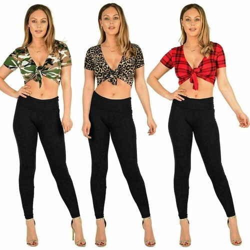 Womens Ladies Short Sleeve CAMOUFLAGE 