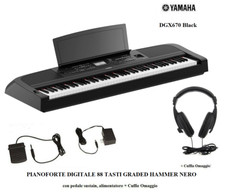 YAMAHA DGX670 Black PIANO DIGITALE 88 TASTI PESATI NERO USB Bluetooth + CUFFIA