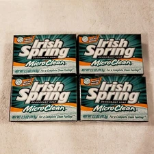 Vintage Irish Spring MicroClean With Micro Beads Deodorant Bar Soap 4 Bars NOS