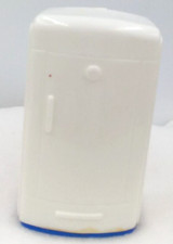 Miniature Dollhouse Plasco Refrigerator Plastic White Blue No Door Vintage USA