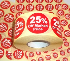 25% Off Promotional Point Of Sale Retail Stickers Sticky Tags Labels POS