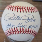 PETE ROSE SIGNED INSCRIBED HIT KING 4256 ONL WHITE BASEBALL REDS PHILLIES DEC