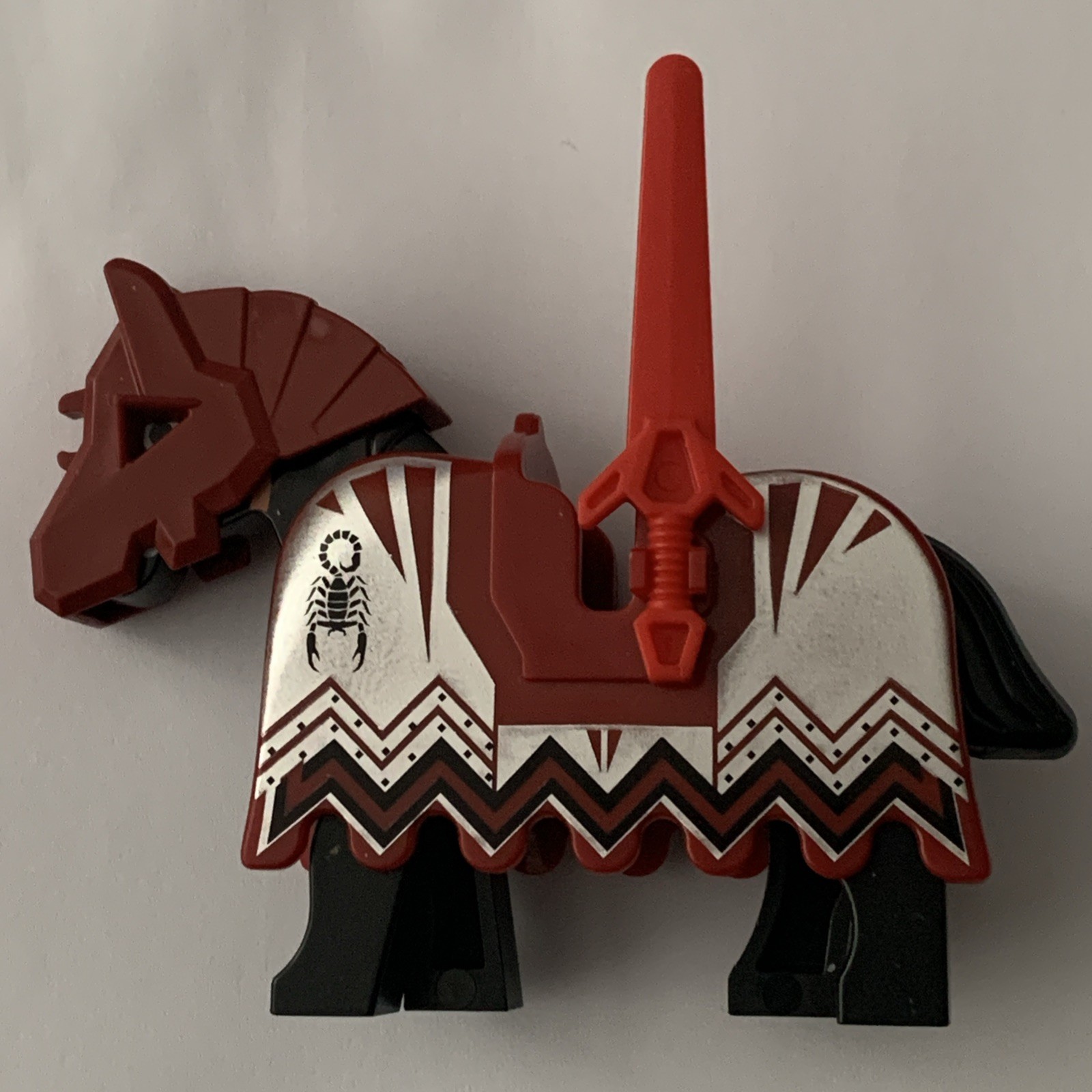 LEGO Castle Black Horse Red Barding Knights Kingdom Blanket Vladek Accessory