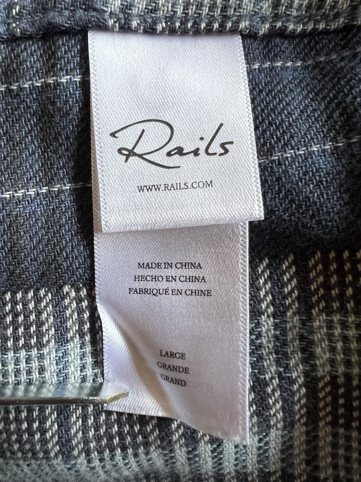 RAILS $148 Banton Blue Patchwork Button-Down Sz L… - image 10