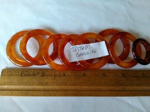 VINTAGE TESTED BAKELITE RINGS FOR JEWELRY DESIGNING LOT OF 8 TESTED