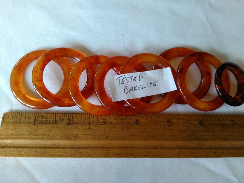 VINTAGE TESTED BAKELITE RINGS FOR JEWELRY DESIGNING LOT OF 8 TESTED
