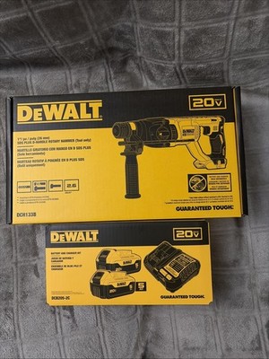 DEWALT DCH133B Rotary Hammer Plus 1-1/8-Inch NEW+ DCB205-2C 20v 2 Battery NEW.