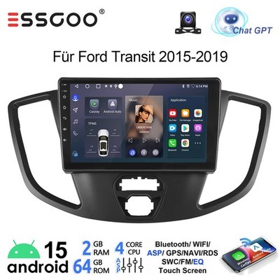 Für Ford Tourneo Custom 2015-2019 2+64G Android 15 Autoradio GPS BT KAM+ ChatGPT