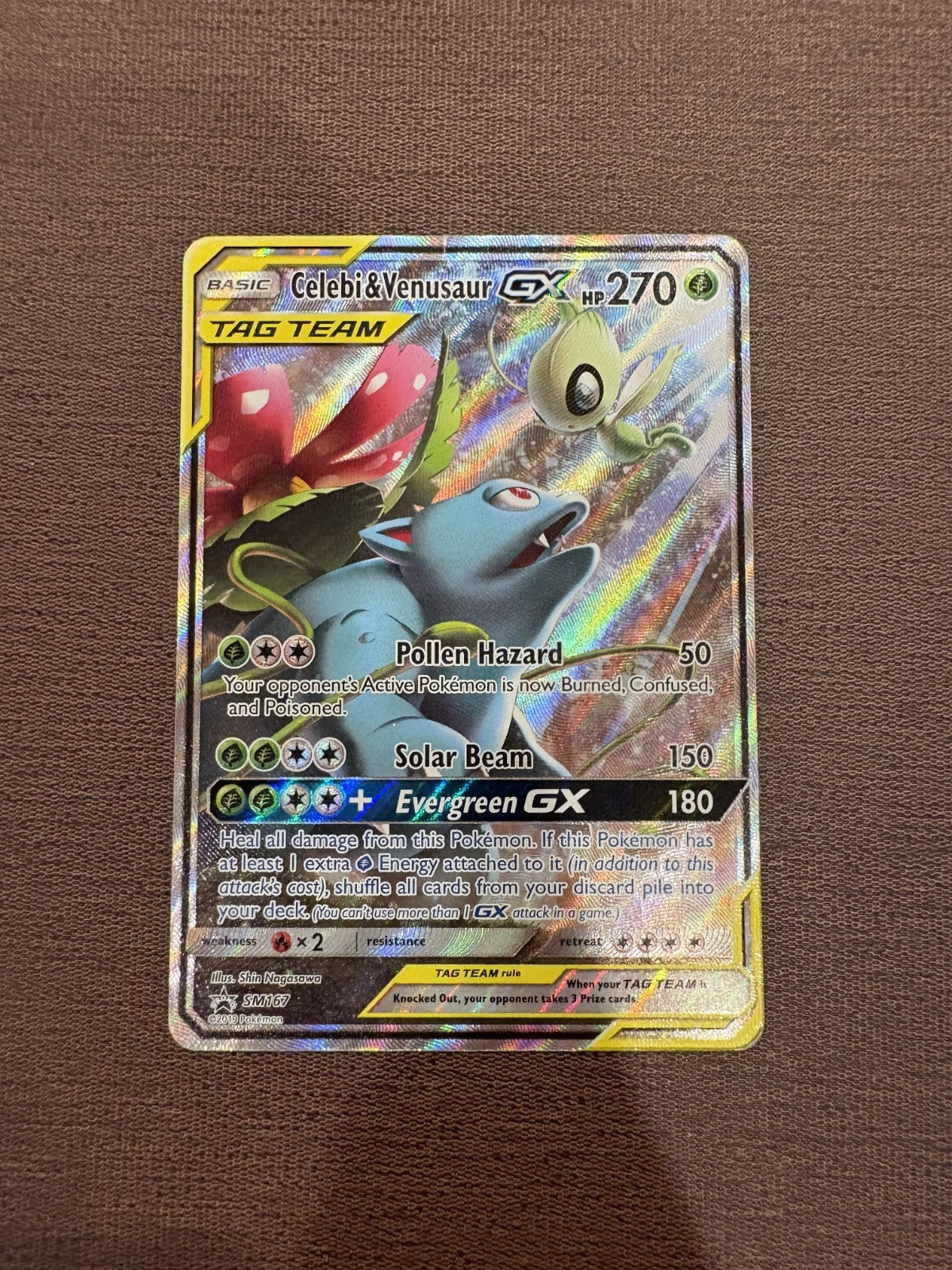 Pokemon TCG Celebi & Venusaur GX TAG TEAM Promo Holo SM167 EN 270 HP