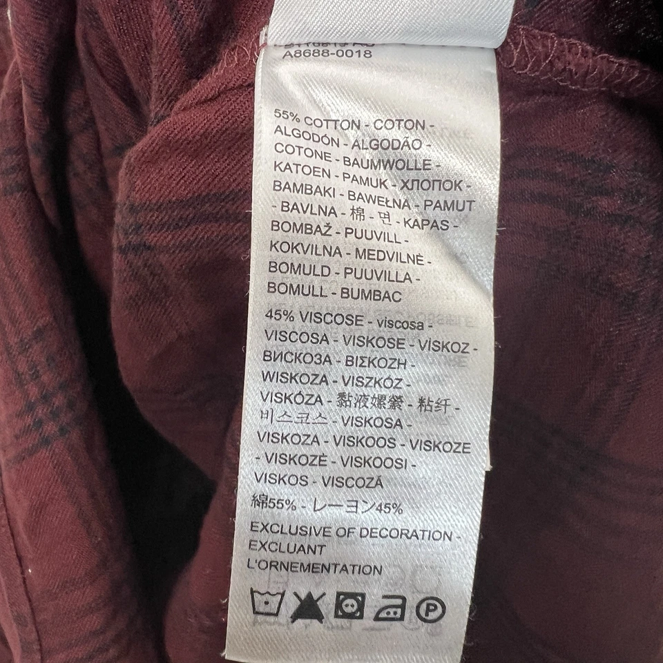 Levi’s Gianna Ruffle Trim Blouse Women’s L Dark Red Plaid Western Modest New - Image 3 of 4