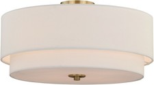 Vaxcel Lighting C0112 Burnaby 4 Light 21"W Semi-Flush Drum - Brass