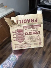 X4 Vintage Mar-crest Stoneware French Handled Casserole Rare 10oz Colorado Brown