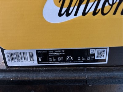 Size 8 - Union LA x Nike Cortez SP Lemon Frost