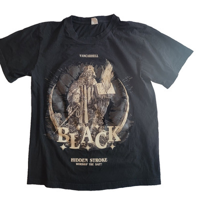 Vancarhell Black TShirt Size S Graphic Hidden Stroke Wordship The Dark