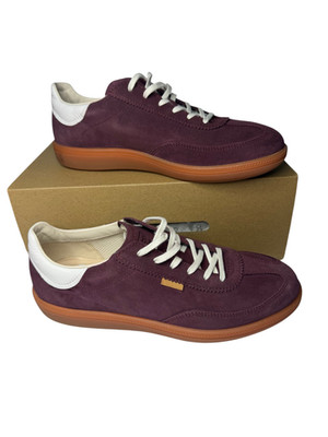 ECCO Soft 11 W Women's Sneakers Dark Ruby Bright White Suede Leather US 8-8.5 