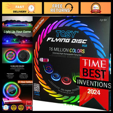 RGB Flying Disc - 16 Million Colors, Bright LED Modes, Rechargeable, Waterproof,
