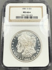 1881-S Morgan Dollar $1 - NGC MS66* Star - PL Proof Like Obverse
