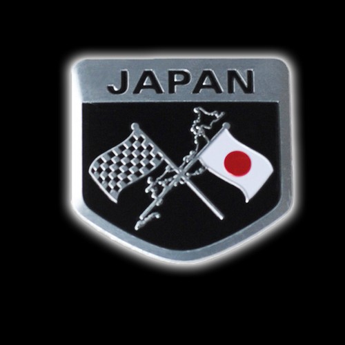 2PCS Japan Japanese Flag Shield Aluminum Emblem Decals Car Badge Stickers Decor - Bild 7 von 10