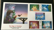 MAGIC OF CHRISTMAS ENGLAND COMPLETE SET 5 STAMPS 1987 FLEETWOOD CACHET FDC UNADD