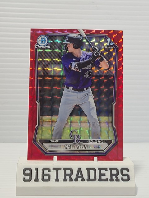 2026 Bowman Matt Klein 1st Chrome Prospect #BCP-146 Red Geometric 1/5 Rockies