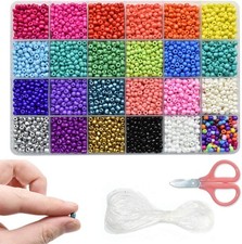 Beads for Bracelets Kit 10000pcs 3mm Glass Seed Beads Multi Color and 280pcs ...