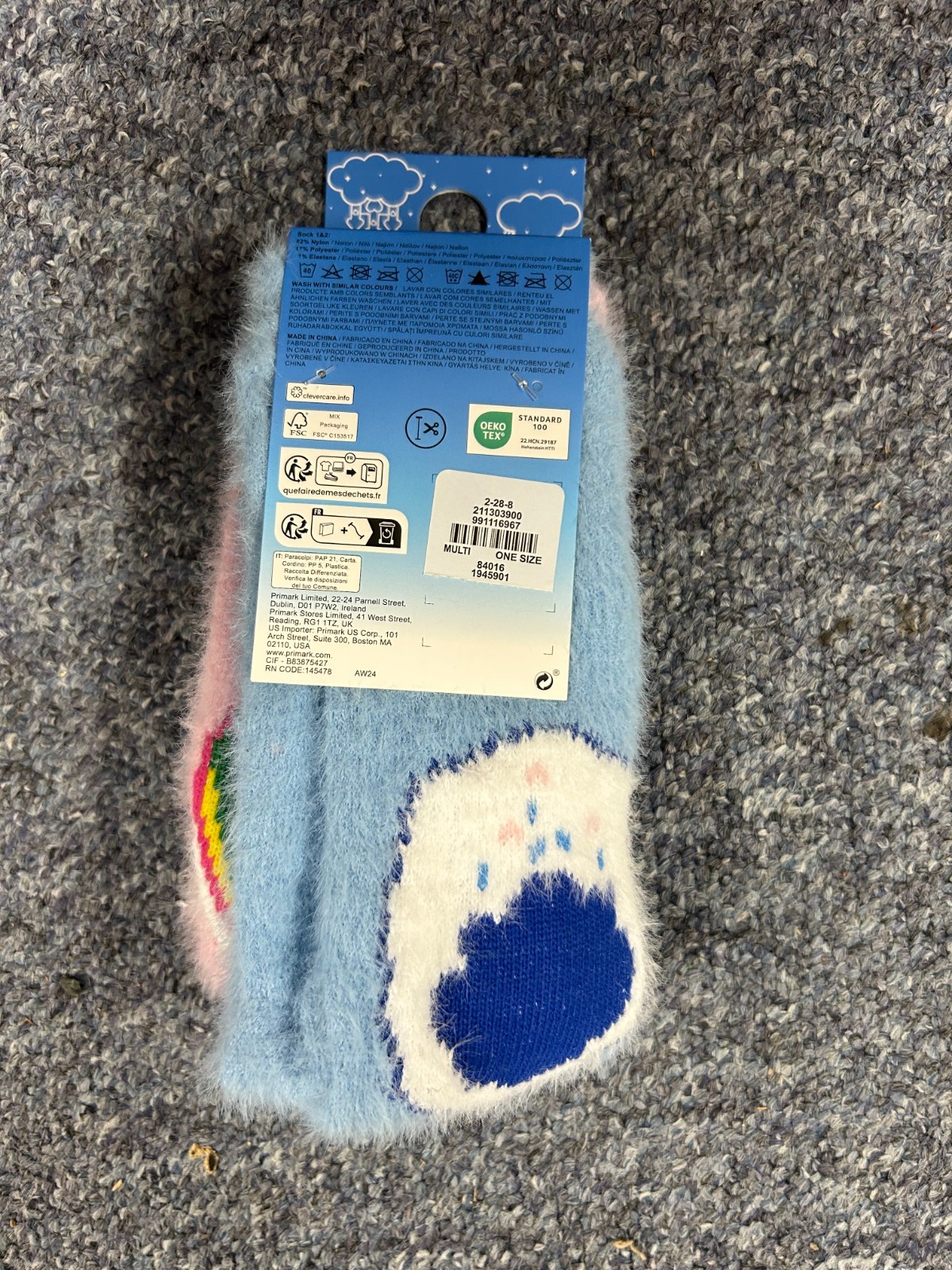 Primark Care Bears 2 Pairs Ladies Fluffy Cosy Socks - Size 4-8 (New) Free P+P image 3