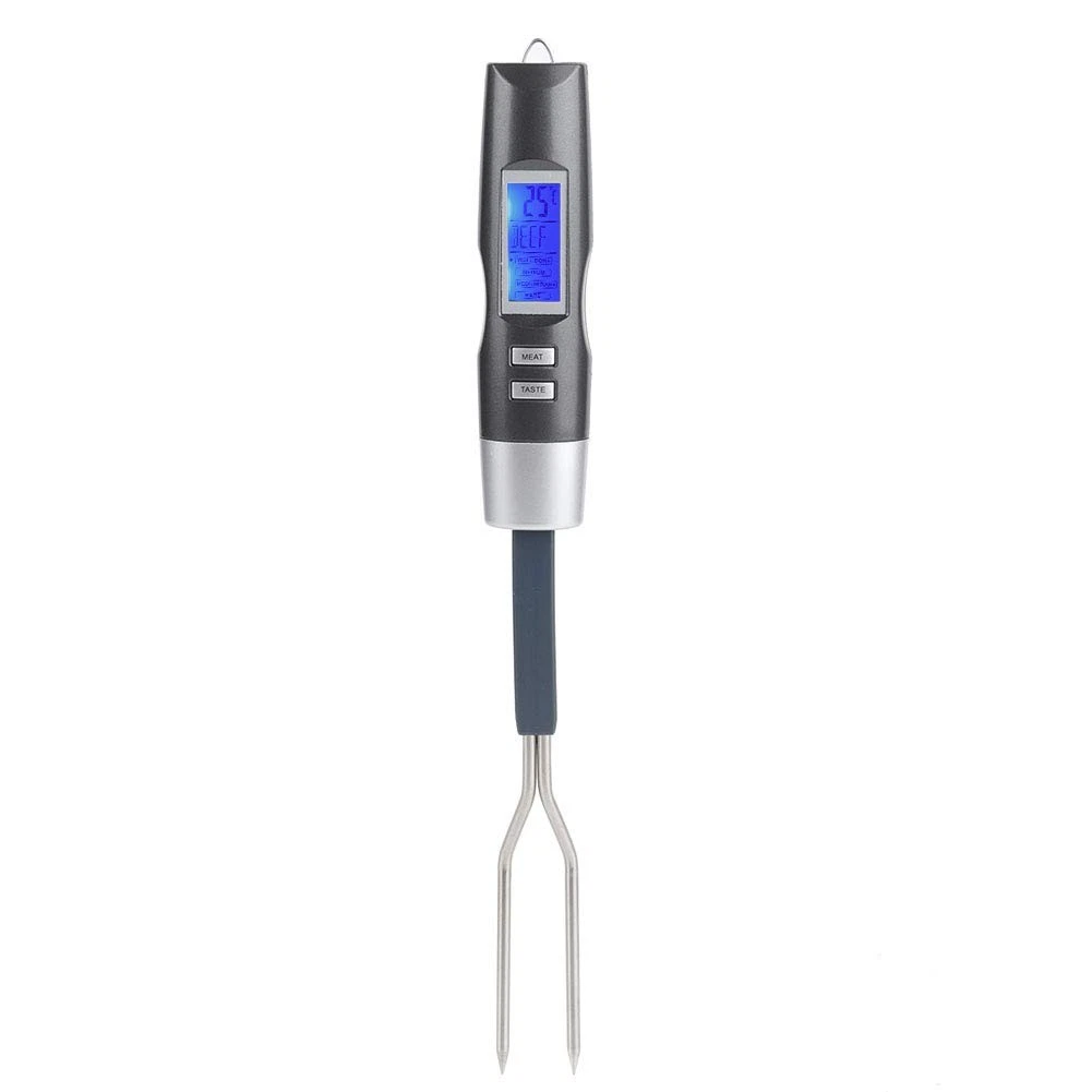 Digital Meat Thermometer Fork - Instant Read BBQ Thermometer Fork with LCD Di...