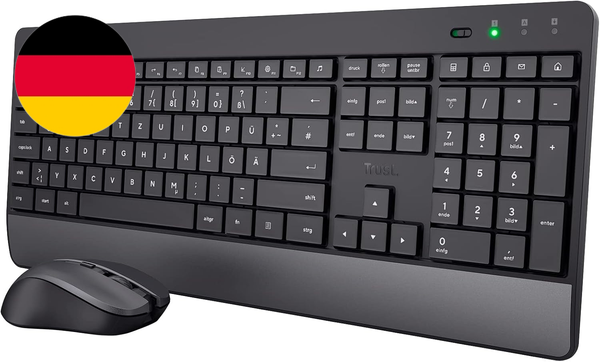 Trust Trezo Tastatur Maus Set Kabellos, Qwertz-Layout, Nachhaltiges Design, Kabe-image