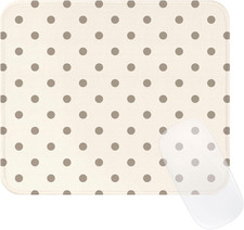 Square Cute Dots Mouse Pad with Stitched Edge, Premium Waterproof Cloth Aestheti