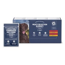 by Amazon Complete Wet Food for Adult Dogs Meat Selection in Gravy 4.8 kg (48 3.77 per kilo